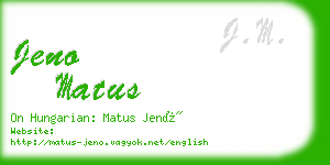 jeno matus business card